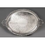 AN EDWARD VII SILVER TRAY, WALKER AND HALL, SHEFFIELD, 1904