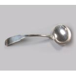 A GEORGE III SILVER FIDDLE PATTERN SAUCE LADLE, RICHARD SAWYER, DUBLIN, 1807