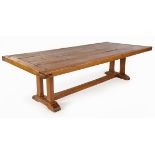 A YELLOWWOOD REFECTORY STYLE TABLE, MANUFACTUED BY PIERRE CRONJE