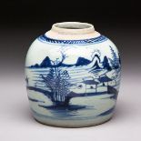 A CHINESE BLUE AND WHITE GINGER JAR, QING DYNASTY, 19TH CENTURY