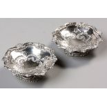 A PAIR OF VICTORIAN SILVER BUTTER DISHES, RICHARD MARTIN AND EBENZER HALL, SHEFFIELD 1891