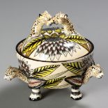 AN ARDMORE LEOPARD DISH AND COVER, 2010