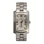 A LADY'S STAINLESS STEEL WRISTWATCH, BAUME ET MERCIER HAMPTON MILLEIS