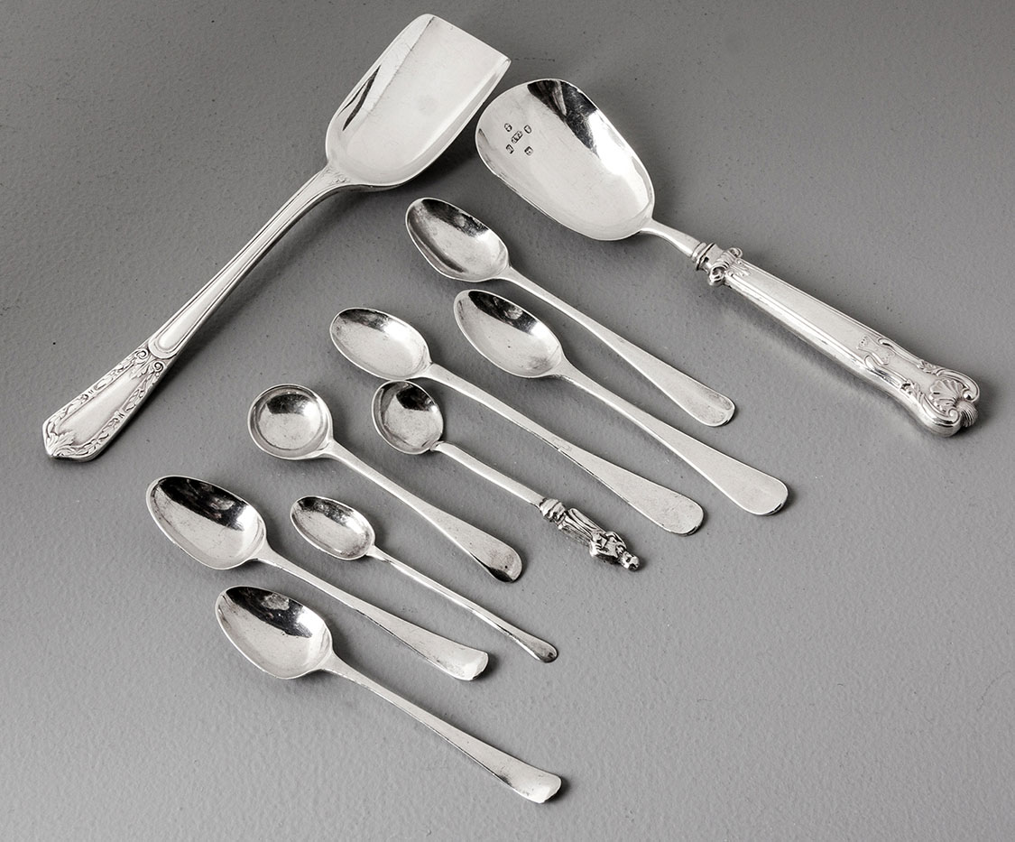 A COLLECTION OF SILVER SPOONS, VARIOUS MAKERS AND DATES