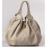 A LOUIS VUITTON MAHINA LEATHER HOBO BAG XL