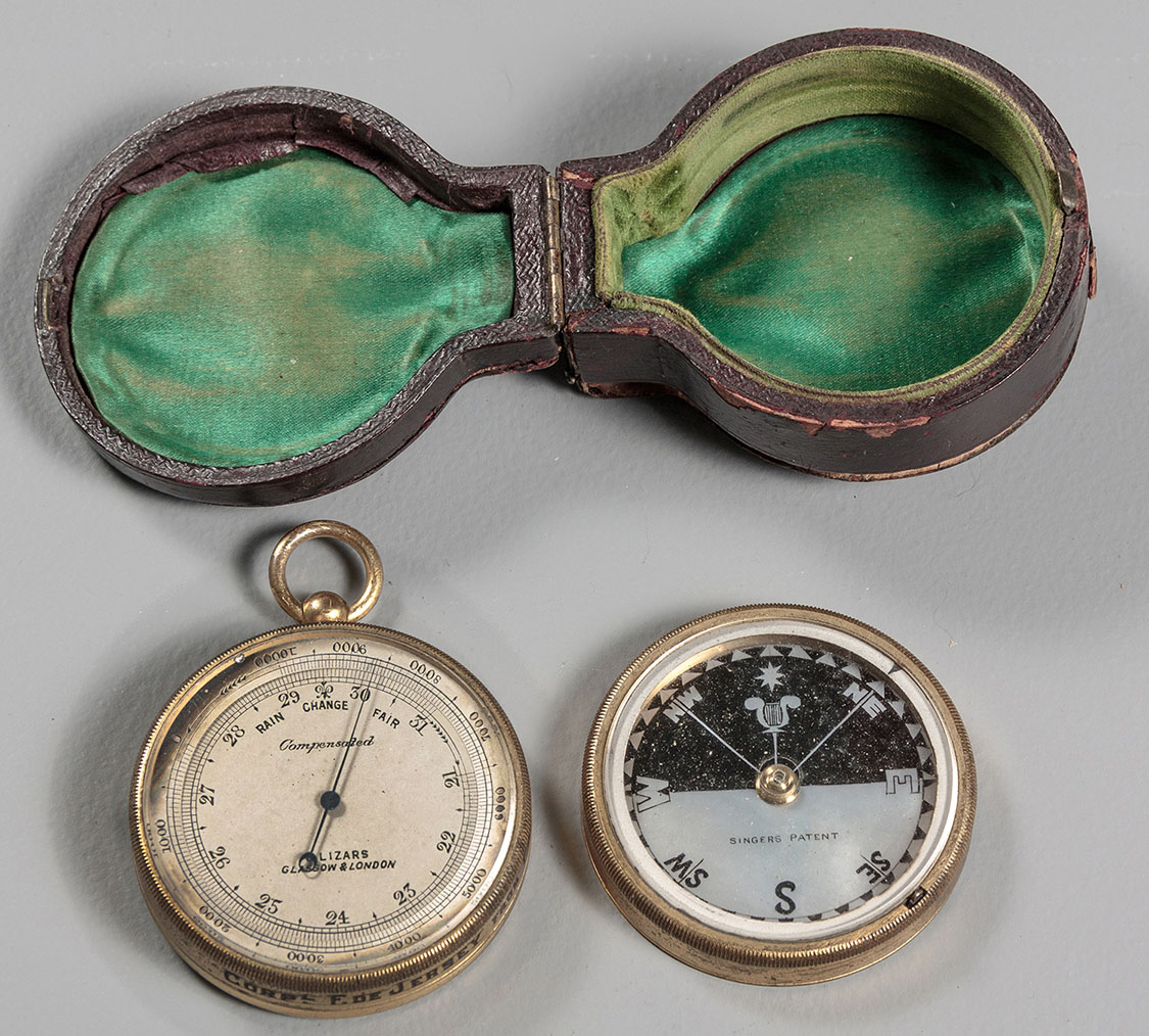 A CASED BRASS POCKET BAROMETER BY LIZARS OF GLASGOW, LATE 19TH/EARLY 20TH CENTURY - Image 2 of 2