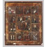 A RUSSIAN TEMPERA ON WOOD 'LIFE OF CHRIST' ICON, 19TH CENTURY