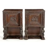 A PAIR OF OAK CUPBOARDS, 19TH CENTURY