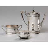 A GERMAN SILVER COFFEE POT AND SUGAR BOWL, WILHELM BINDER, SCHWABISCH GMUND