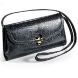 A VINTAGE LIZARD-SKIN GUCCI CLUTCH SHOULDER BAG