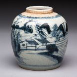 A CHINESE BLUE AND WHITE GINGER JAR, QING DYNASTY, EARLY 19TH CENTURY