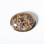 A LEOPARD-SKIN JASPER BROOCH