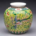 A CHINESE FAMILLE VERTE 'PHOENIX AND CAMELIA' VASE, QING DYNASTY, 19TH CENTURY