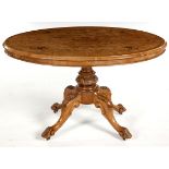 A VICTORIAN WALNUT AND INLAID LOO TABLE