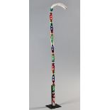 A ZULU WOMAN'S BEADED DANCING STICK, 1960s, MSINGA, KWAZULU-NATAL