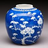 A CHINESE BLUE AND WHITE 'HAWTHORN' GINGER JAR, REPUBLIC PERIOD, 1912 - 1949