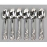 FIVE GEORGE IV SILVER KING'S PATTERN TEASPOONS, JAMES AND WILLIAM MARSHALL, EDINBURGH, 1823