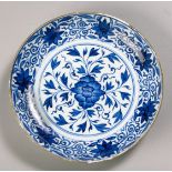 A CHINESE BLUE AND WHITE 'LOTUS' BOWL, QING DYNASTY, 19TH CENTURY