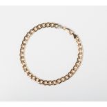 A 9CT & SILVER BONDED CURB BRACELET