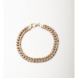 A 9CT GOLD AND SILVER BONDED CRUB BRACELET