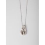 SILVER CUBIC ZIRCONIA PENDANT ON CHAIN