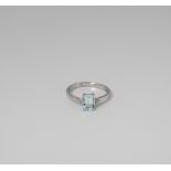 9CT WHITE GOLD BLUE TOPAZ AND DIAMOND DRESS RING