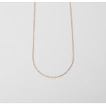 A 9CT GOLD AND SILVER BONDED LONG LINK CURB CHAIN
