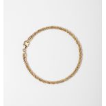 A 9CT GOLD & SILVER BONDED TWO TONE ROPE BRACELET