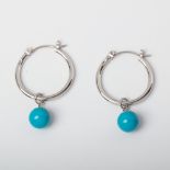 SILVER TURQUOISE DROP EARRINGS