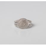 SILVER MULTISTONE DIAMOND ROUND DRESS RING