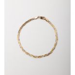 A TWO TONE 9CT GOLD HERRINGBONE BRACELET