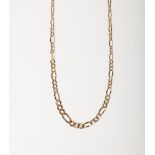 A 9CT GOLD FIGARO CHAIN