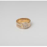 9CT GOLD OVAL DIAMOND TWINSET WITH MILGRAIN DETAIL