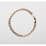 A 9CT GOLD & SILVER BONDED MARINER BRACELET