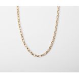 A 9CT GOLD AND SILVER BONDED ROLO CHAIN