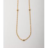 A 14CT GOLD CHAIN WITH BALL ELEMENTS