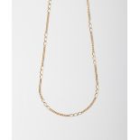 A 9CT GOLD FANCY FIGARO CHAIN
