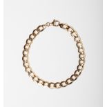 A 9CT GOLD & SILVER CURB BONDED BRACELET