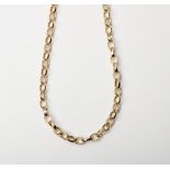 A 9CT GOLD AND SILVER BONDED ROLO CHAIN