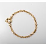 A 9CT GOLD BELCHER BRACELET