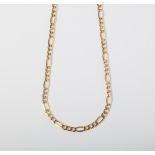 A 9CT GOLD FIGARO CHAIN