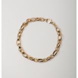 A 9CT GOLD & SILVER BONDED FANCY LINK BRACELET