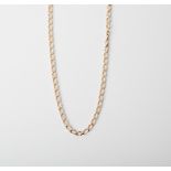 A 9CT GOLD AND SILVER BONDED OVAL LINKED CHAIN