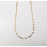 A 9CT GOLD LONG LINK CURB CHAIN