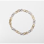 A 9CT & SILVER BONDED TWO TONE INFINITY BRACELET