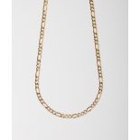 A 9CT GOLD FIGARO CHAIN