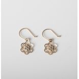 9CT GOLD FLOWER DROP EARRINGS