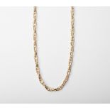 A 9CT GOLD AND SILVER BONDED FANCY LINK CHAIN