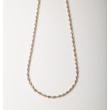 A 9CT GOLD TWO TONE SINGAPORE CHAIN