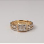 9CT TWO TONE GOLD MULTISTONE TWINSET